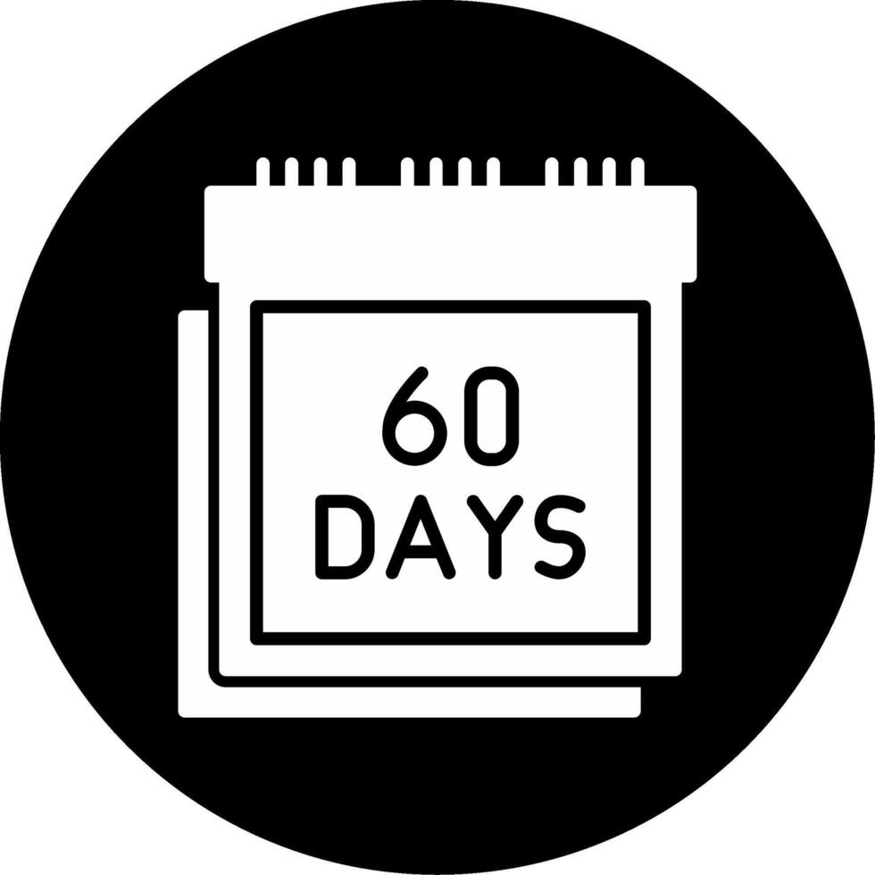 60 Days Guarantee Sign Glyph Circle Inverted vector