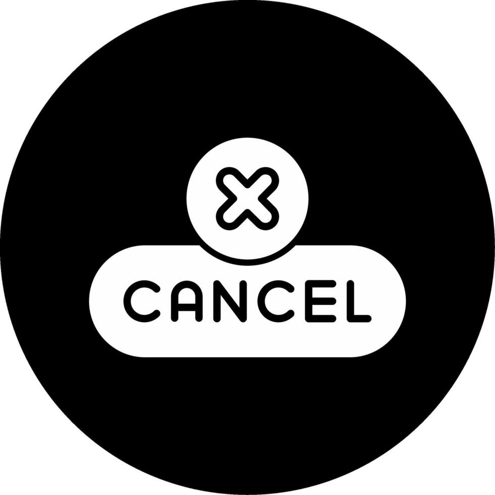 Cancel Action Button Glyph Circle Inverted vector