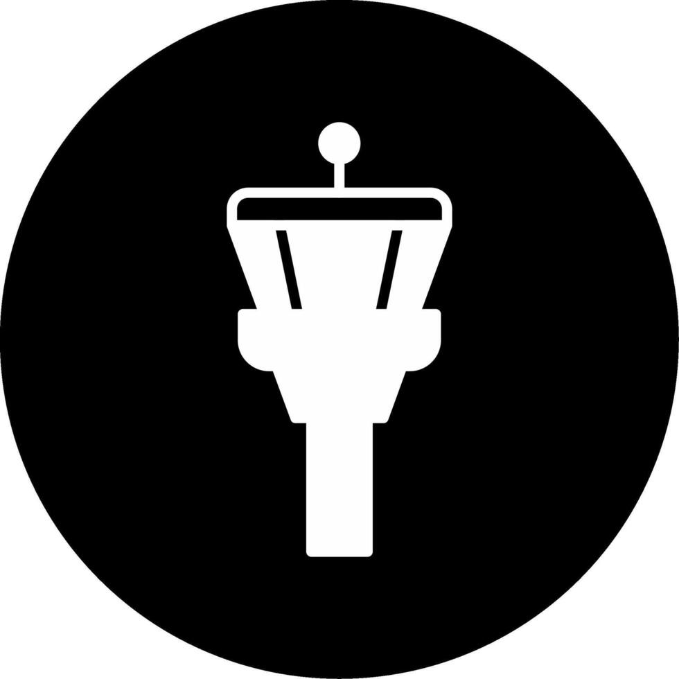 Air Traffic Control Tower Glyph Circle Inverted vector