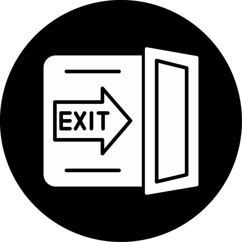 Highway Exit Direction Board Glyph Circle Inverted vector