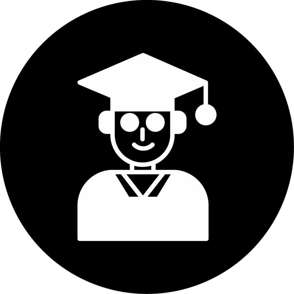 Young School Student Glyph Circle Inverted vector