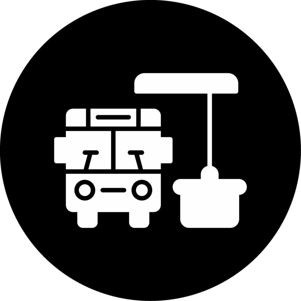 Passenger Boarding Platform Glyph Circle Inverted vector