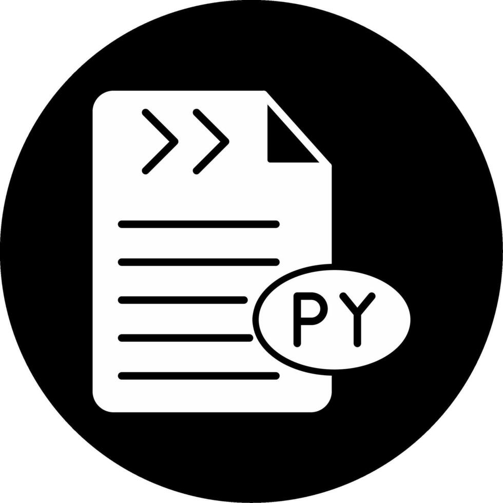 Python Programming Language Icon Glyph Circle Inverted vector