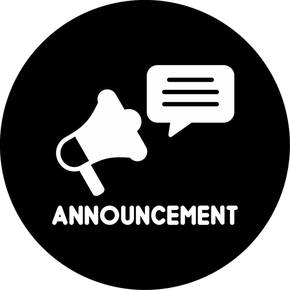 Special Announcement Alert Glyph Circle Inverted vector