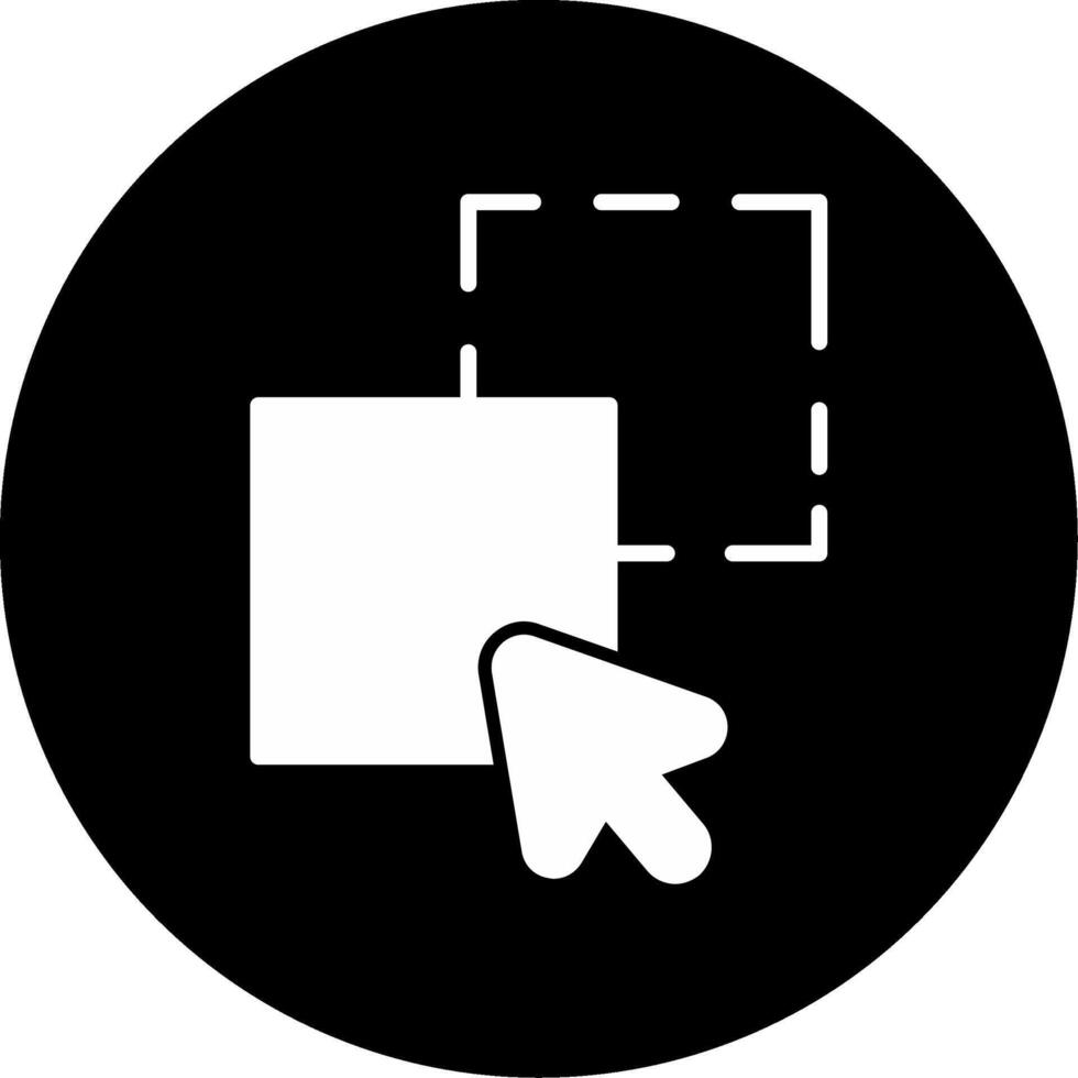 Drop Item in Field Glyph Circle Inverted vector