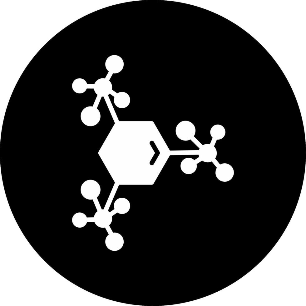 Molecular Structure Diagram Glyph Circle Inverted vector