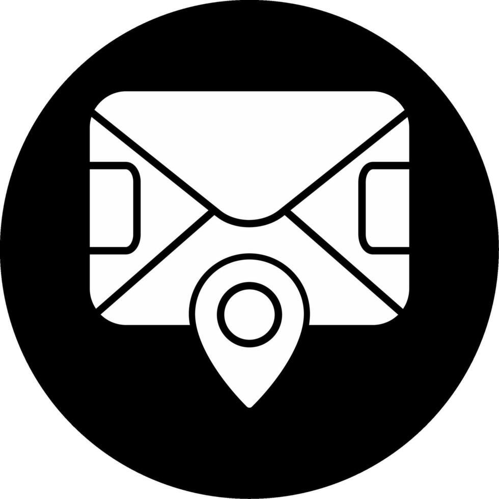 Postal Office Map Marker Glyph Circle Inverted vector