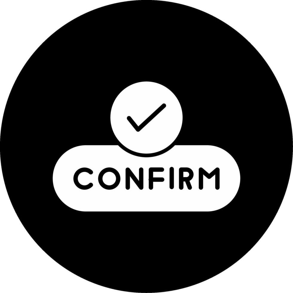 Confirm Action Button Glyph Circle Inverted vector