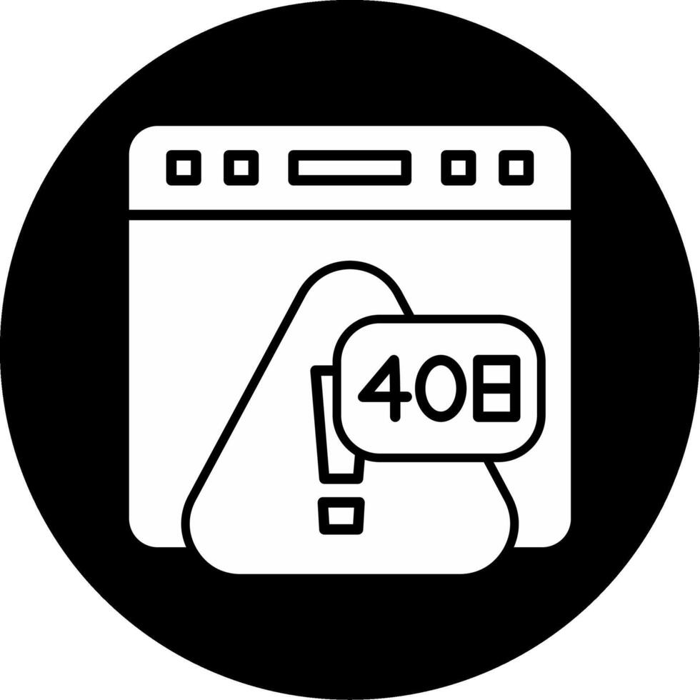 Error 408 Request Timeout Occurred Glyph Circle Inverted vector