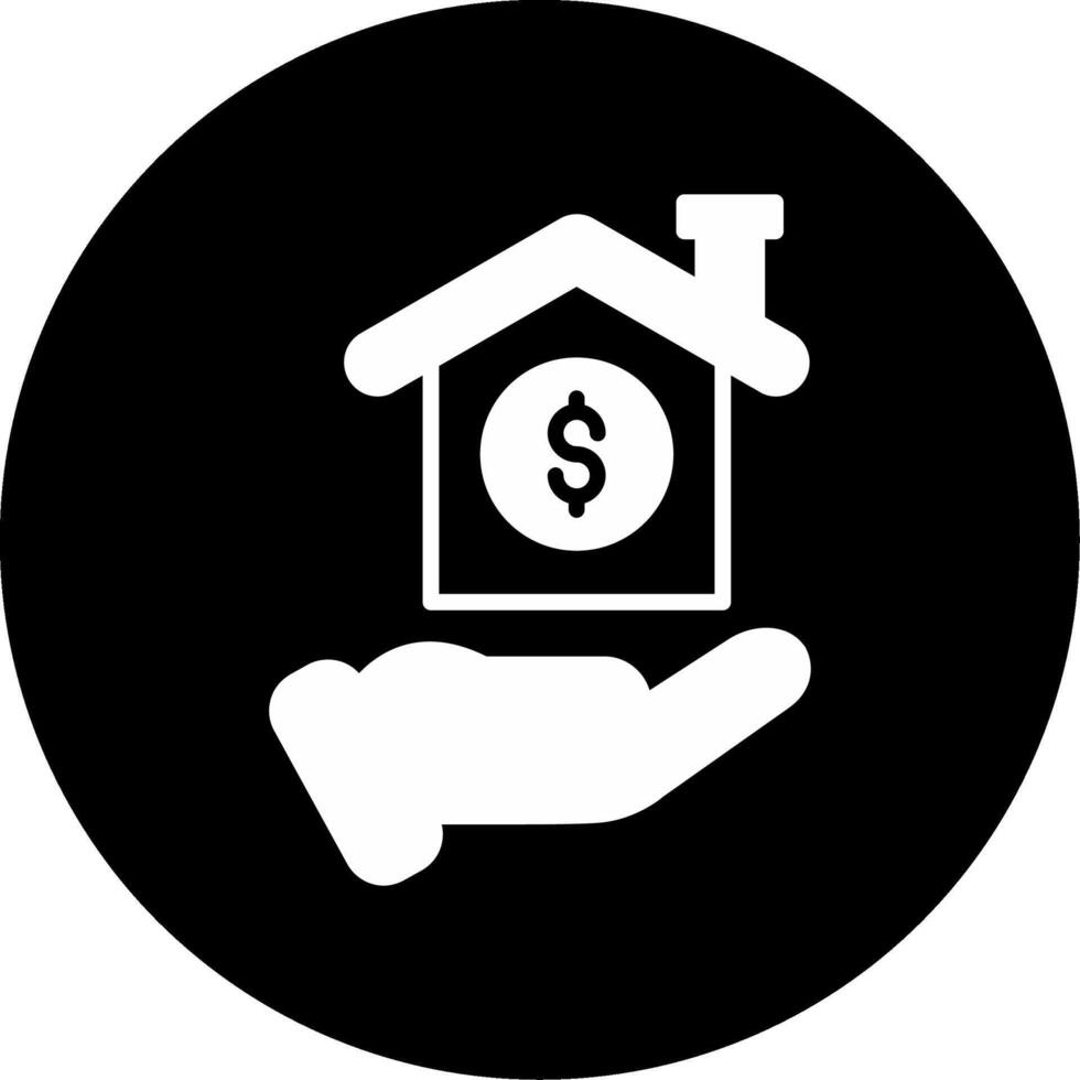 Home Mortgage Loan Request Glyph Circle Inverted vector