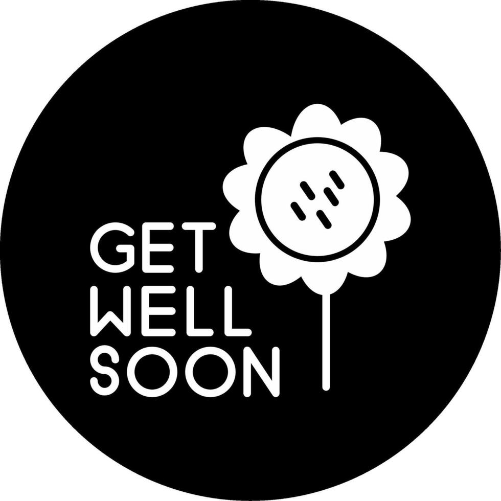 Wishing You a Speedy Recovery Glyph Circle Inverted vector
