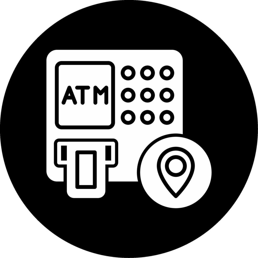 ATM Cash Machine Locator Glyph Circle Inverted vector