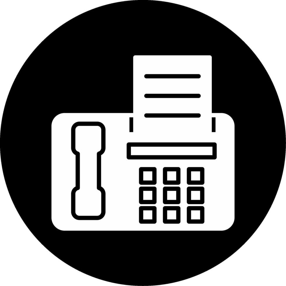 Traditional Fax Machine Glyph Circle Inverted vector