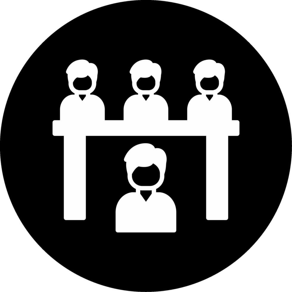 Candidate Interview Discussion Scene Glyph Circle Inverted vector