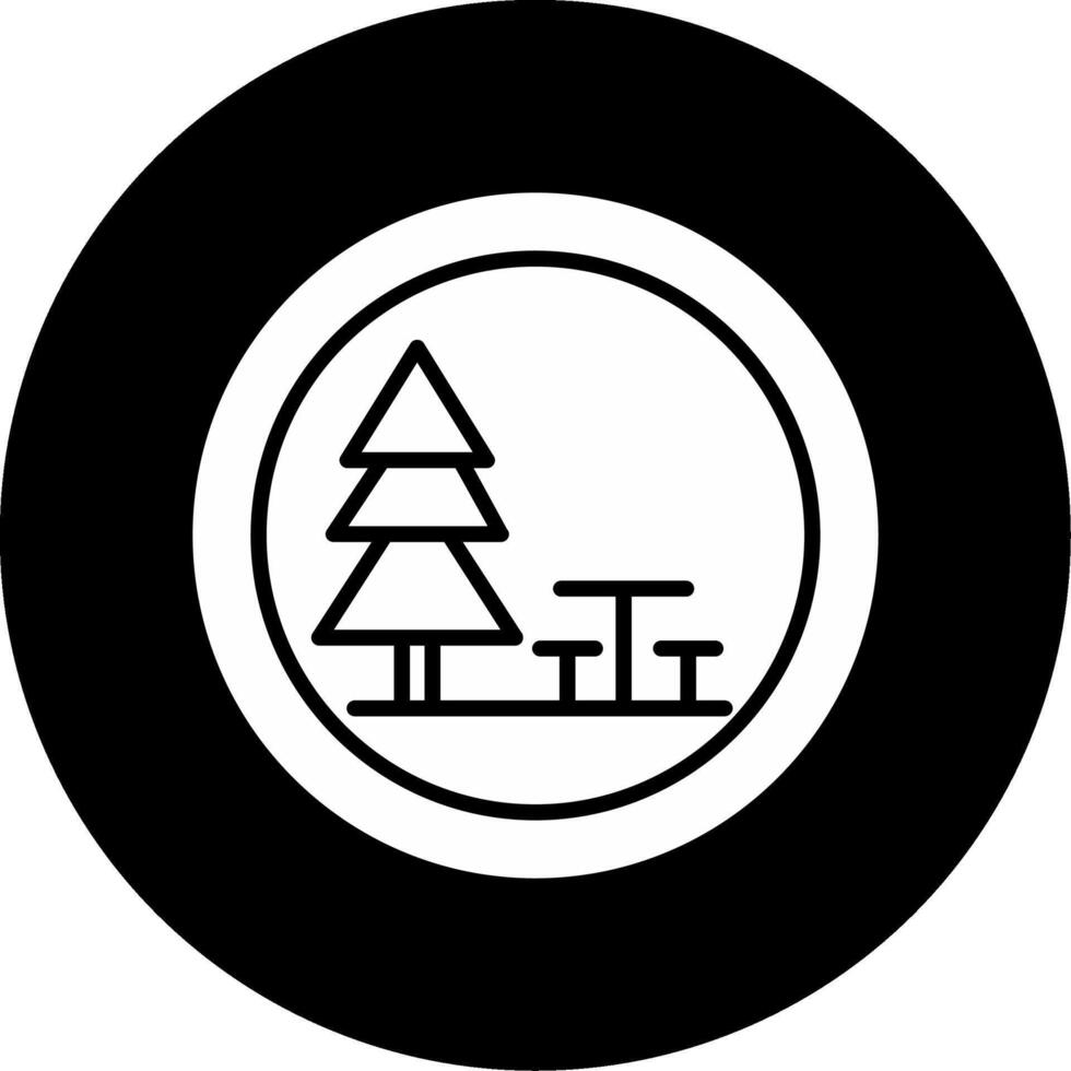 Highway Rest Area Icon Glyph Circle Inverted vector