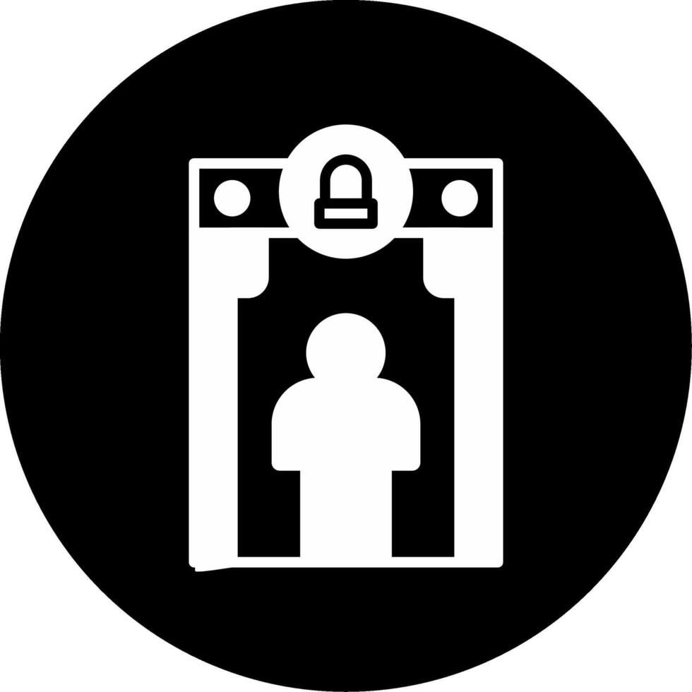 Security Screening Checkpoint Glyph Circle Inverted vector