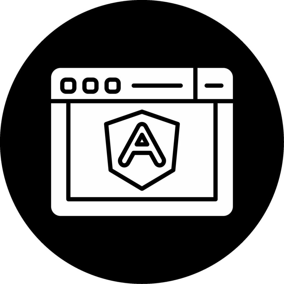 Angular Frontend Framework Glyph Circle Inverted vector