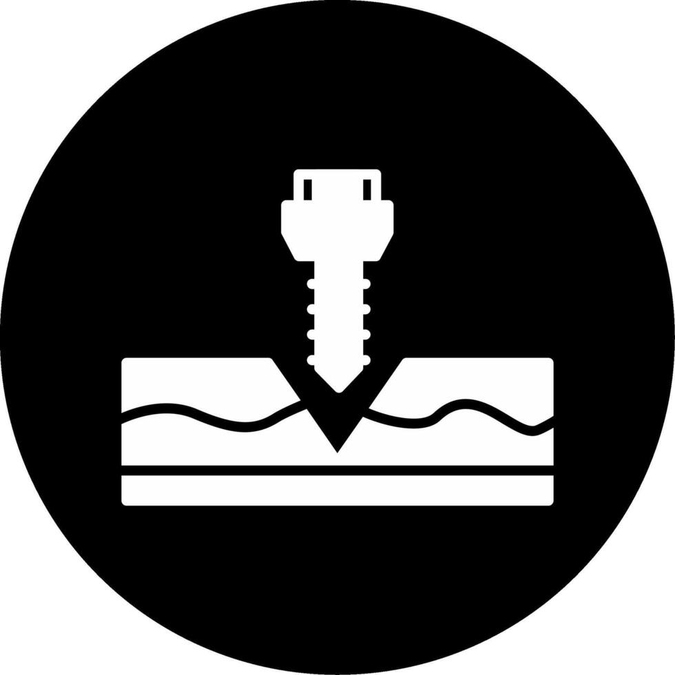 Cordless Electric Drill Glyph Circle Inverted vector