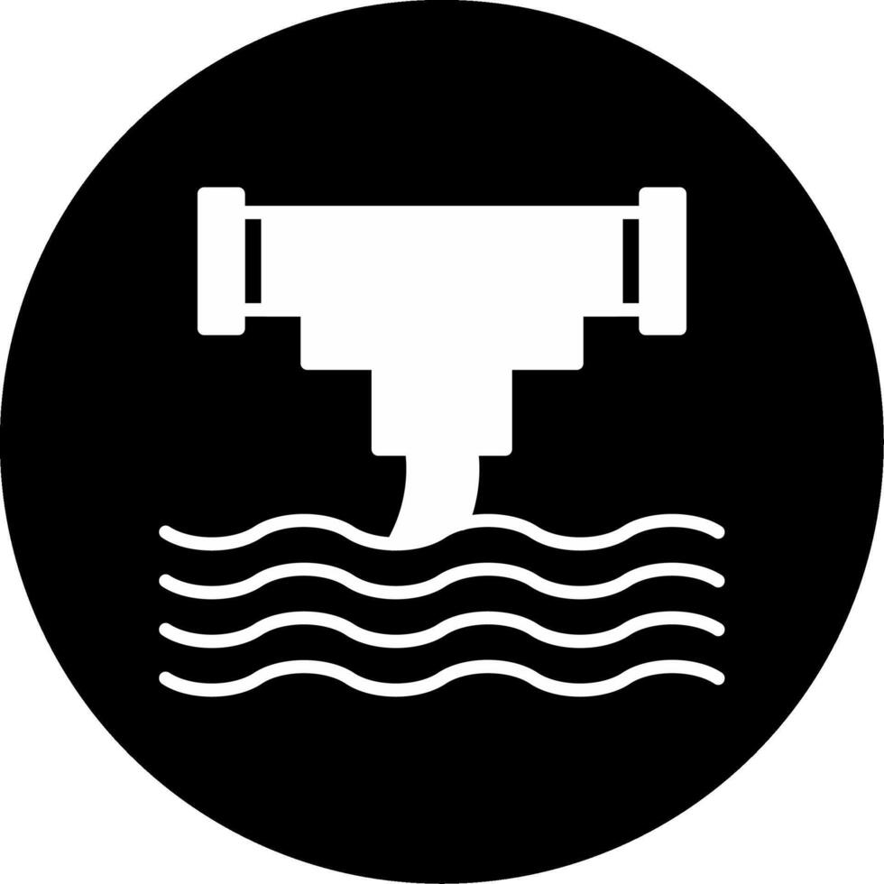 Wasting Clean Water Alert Glyph Circle Inverted vector