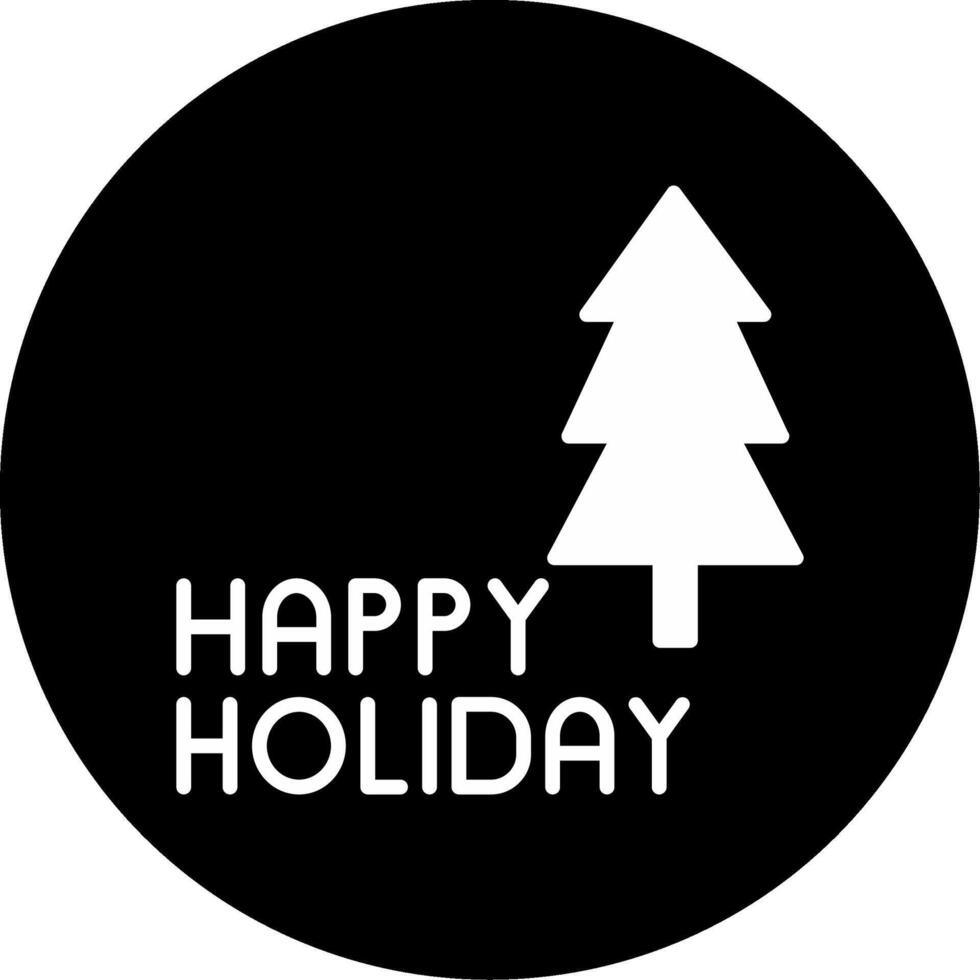 Happy Holiday Greetings Glyph Circle Inverted vector