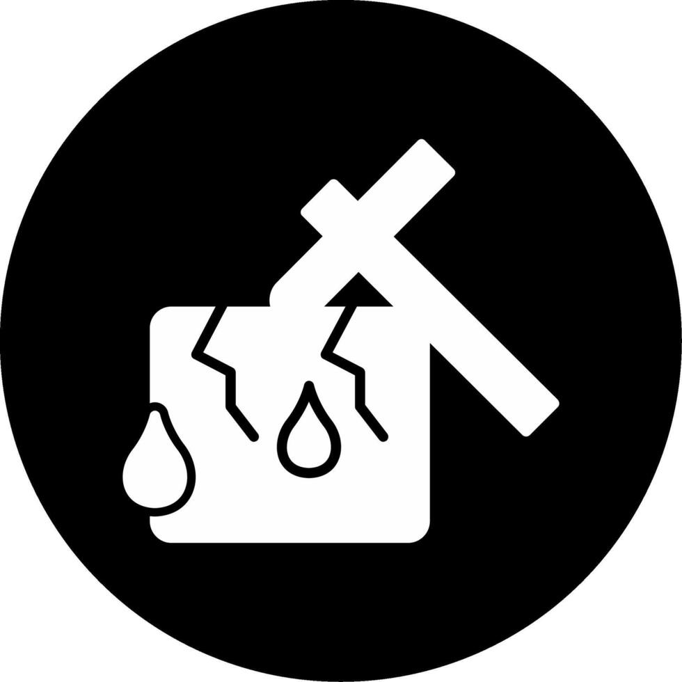 Ice Breaking Water Symbol Glyph Circle Inverted vector