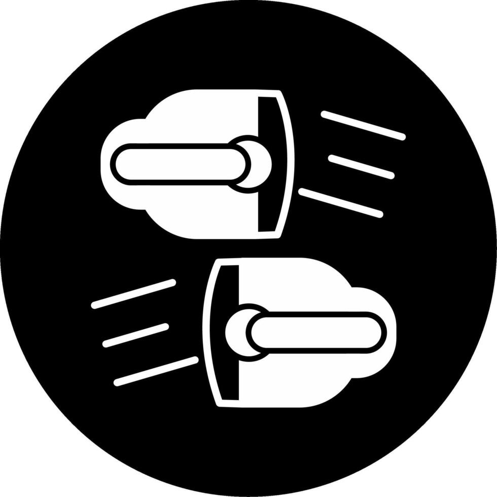 Front Headlight Beam Glyph Circle Inverted vector