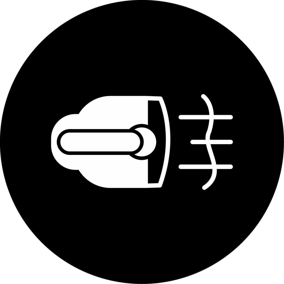Rear Fog Light Symbol Glyph Circle Inverted vector