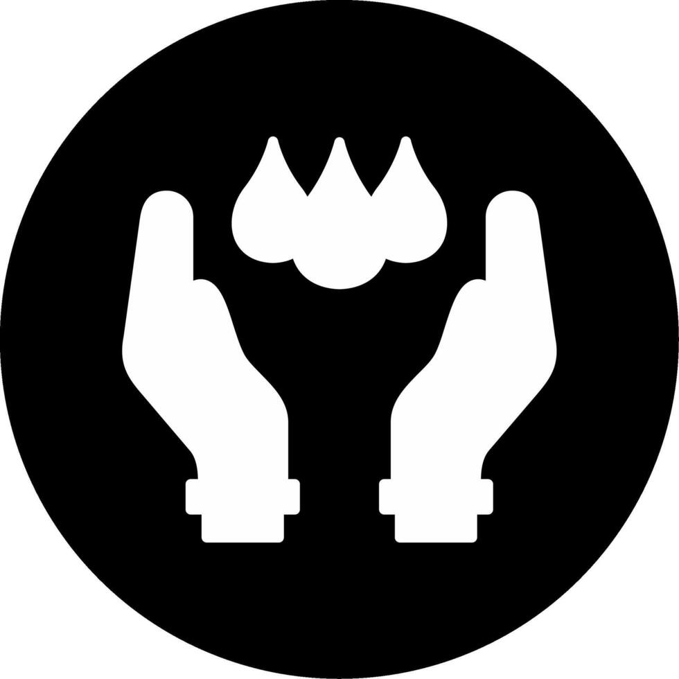 Conservation Based Save Water Sign Glyph Circle Inverted vector