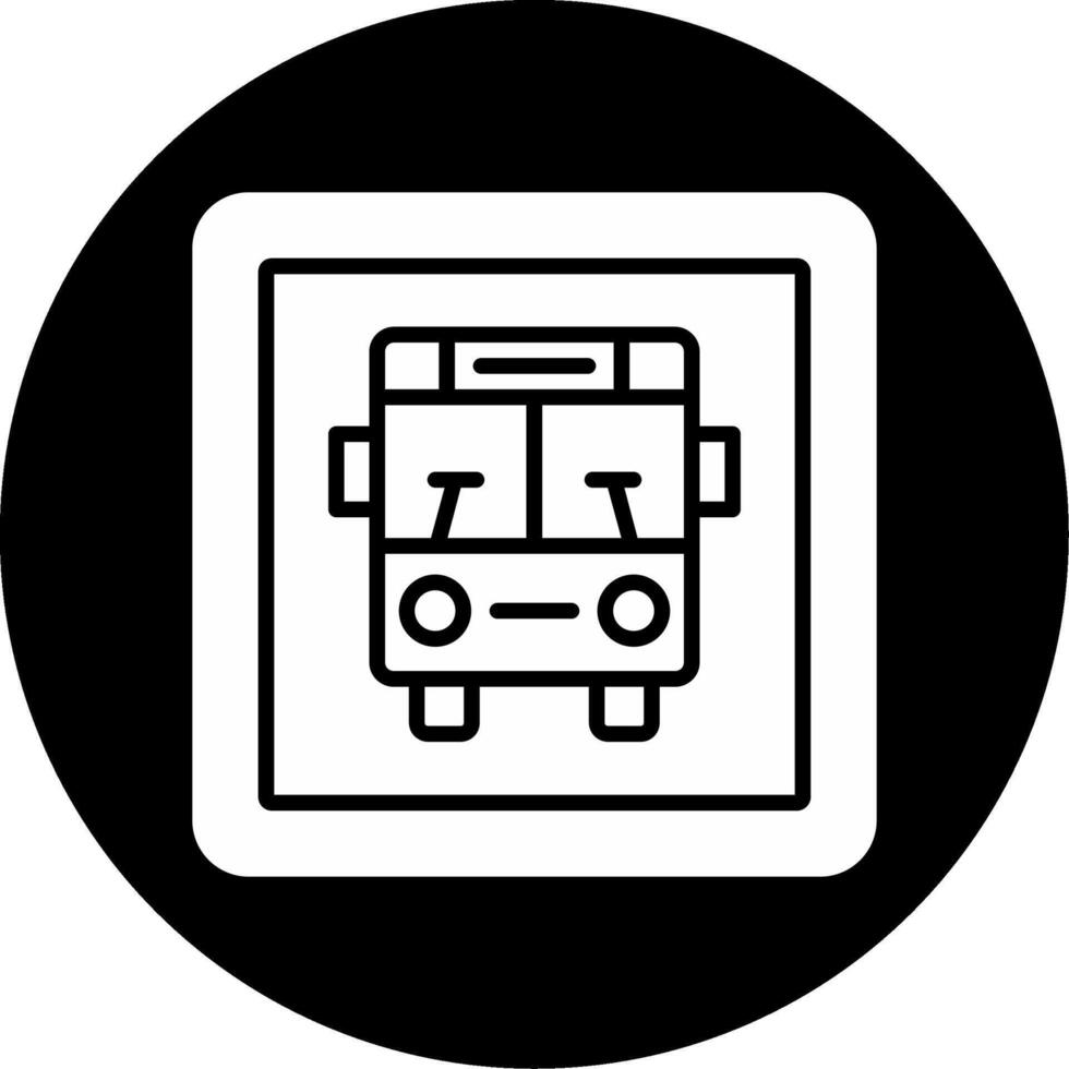 Informational Bus Signage Glyph Circle Inverted vector