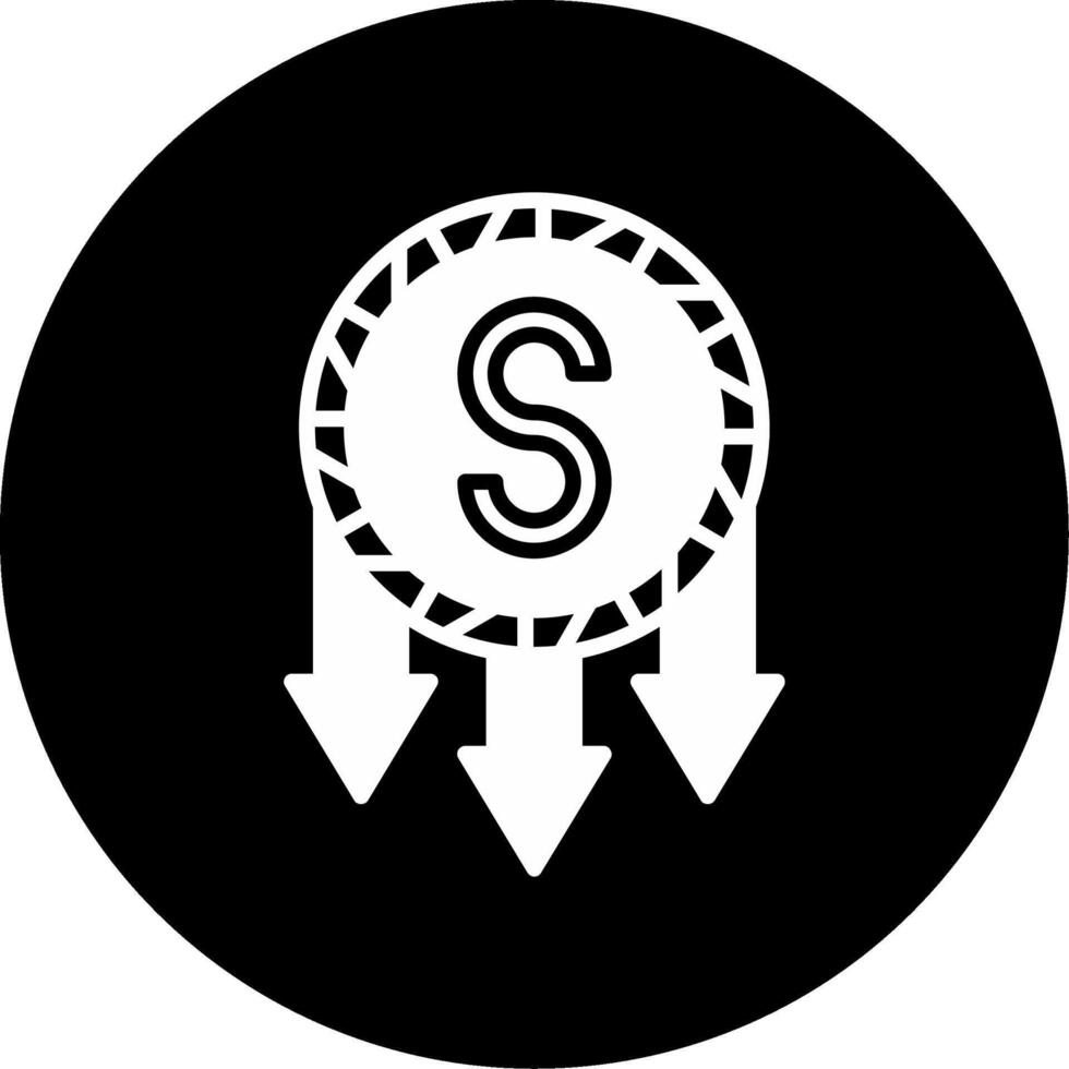 Prices Slashed Downward Tag Glyph Circle Inverted vector