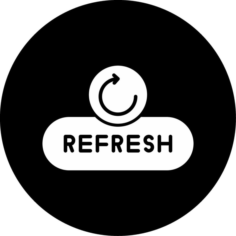 Refresh Page Button Glyph Circle Inverted vector