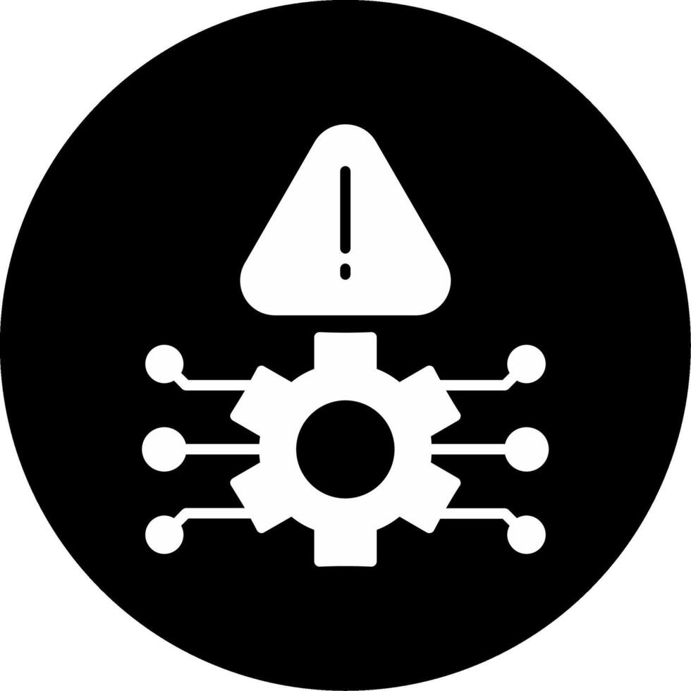 Unexpected Technological System Error Glyph Circle Inverted vector
