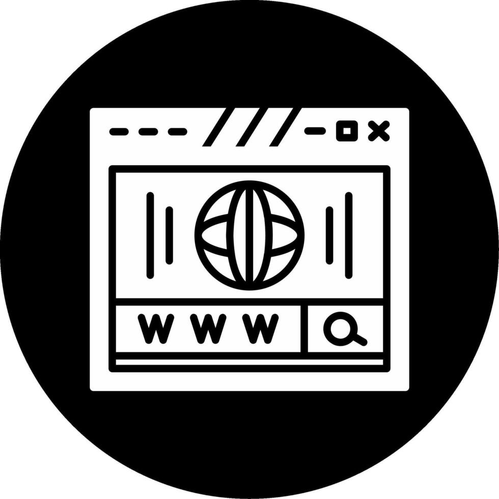 Registered Website Domain Address Glyph Circle Inverted vector