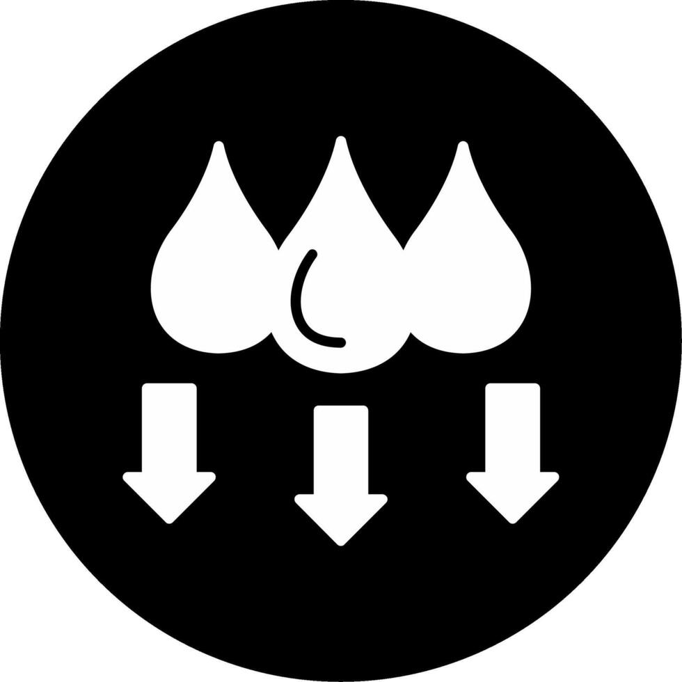 Decreasing Water Level Gauge Glyph Circle Inverted vector