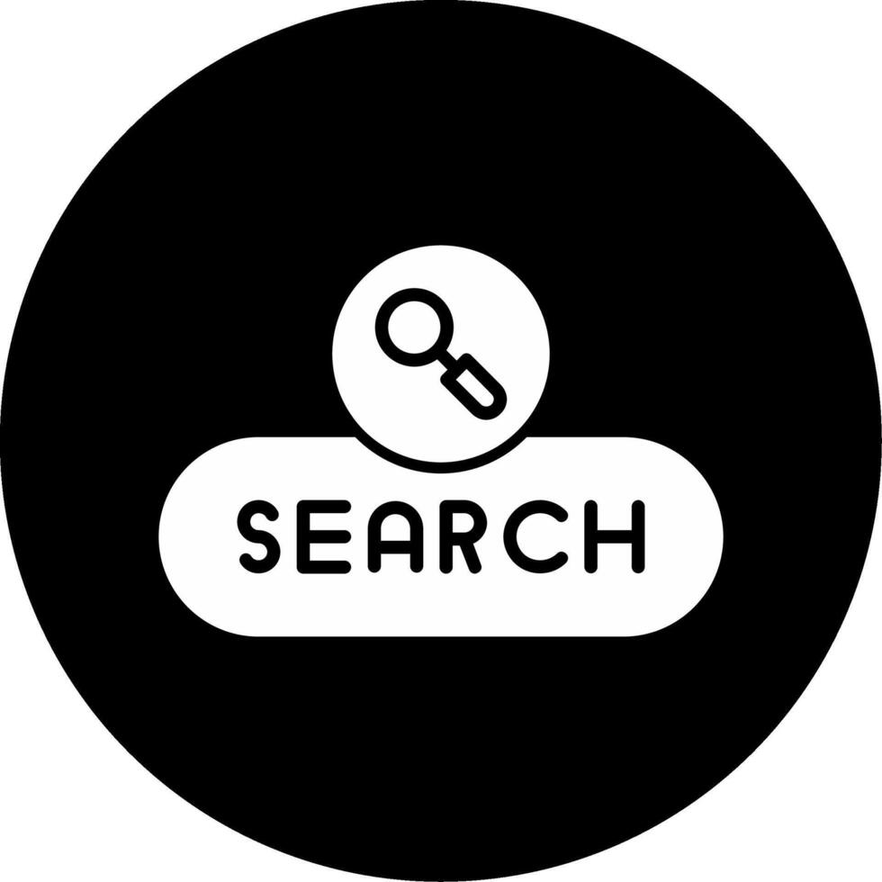 Search Query Button Glyph Circle Inverted vector