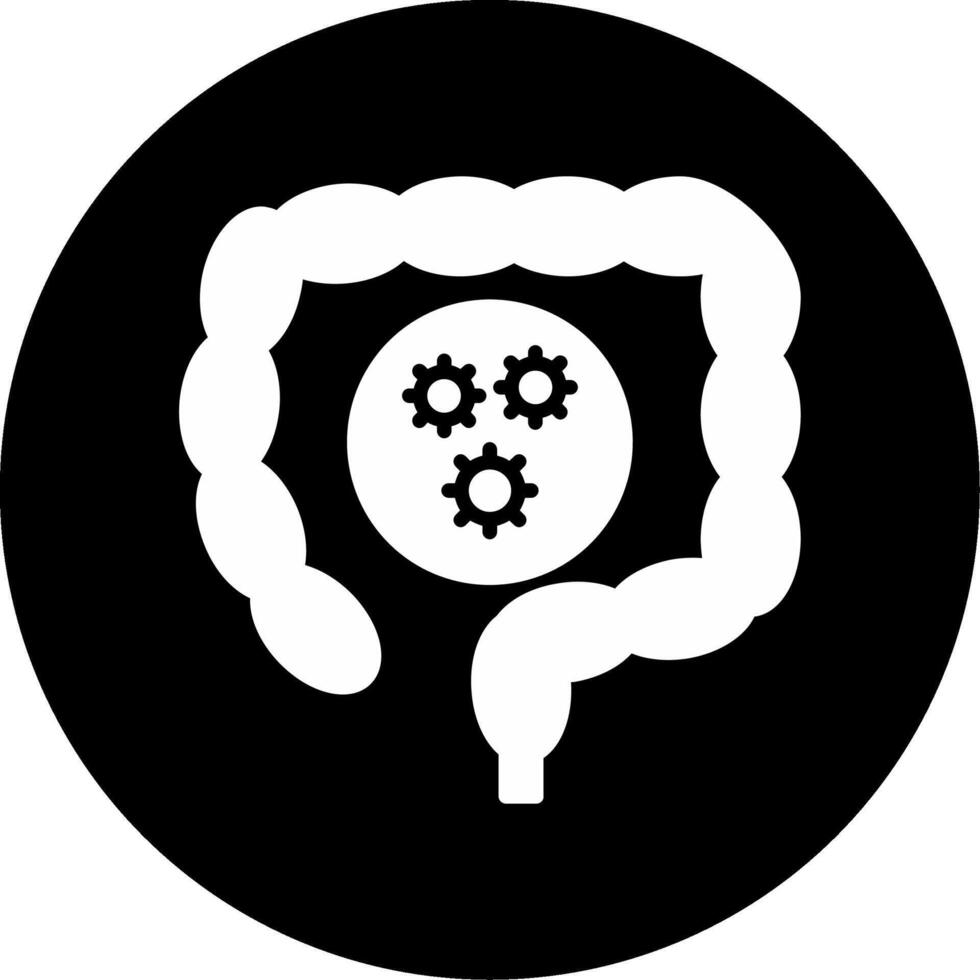 Shigella Diarrheal Pathogen Glyph Circle Inverted vector