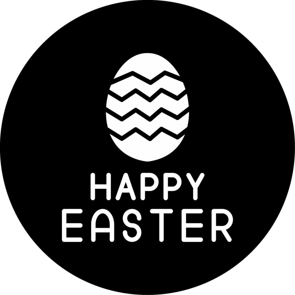 Joyful Easter Celebration Card Glyph Circle Inverted vector