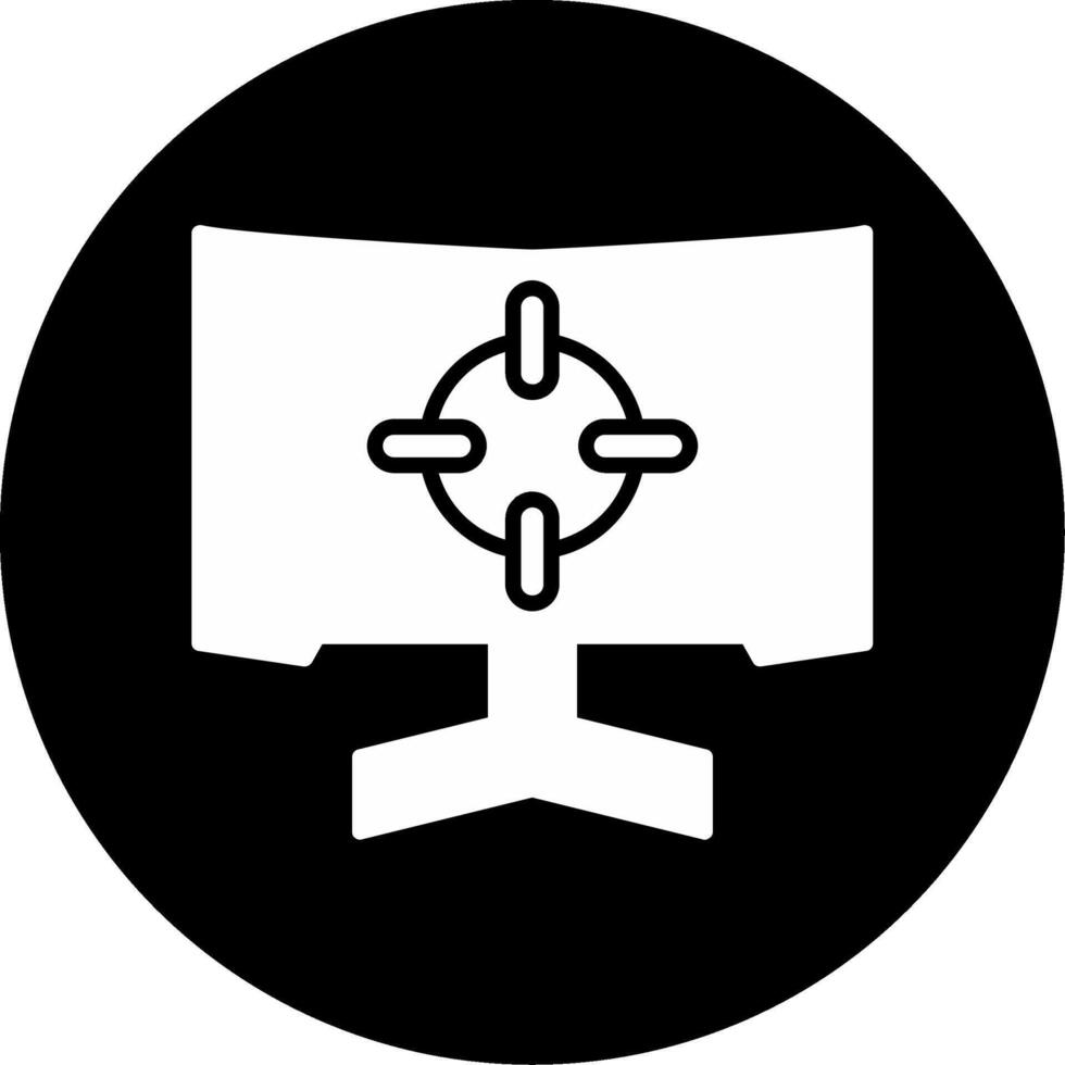 Ultra Wide Gaming Monitor Glyph Circle Inverted vector