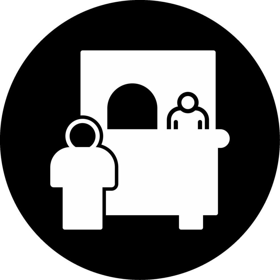 AirGlyph Ticket Booking Counter Glyph Circle Inverted vector