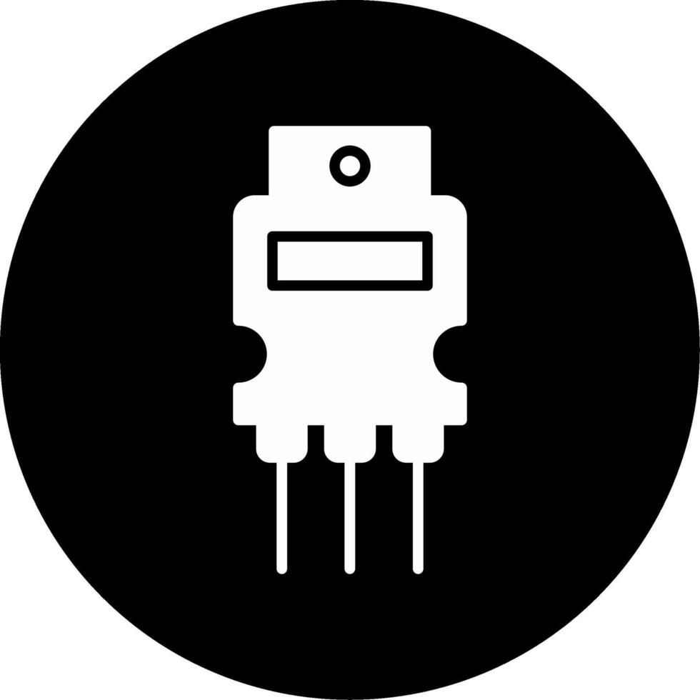 Small Signal Transistor Glyph Circle Inverted vector