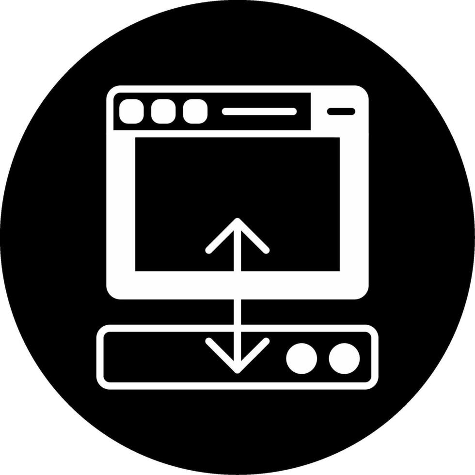 WebSocket Live Connection Icon Glyph Circle Inverted vector