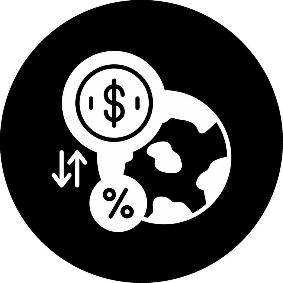 Interest Rate Ratio Changes Glyph Circle Inverted vector