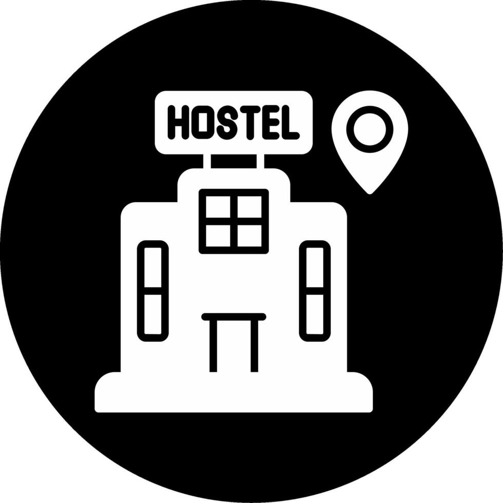 Hostel Map Location Point Glyph Circle Inverted vector
