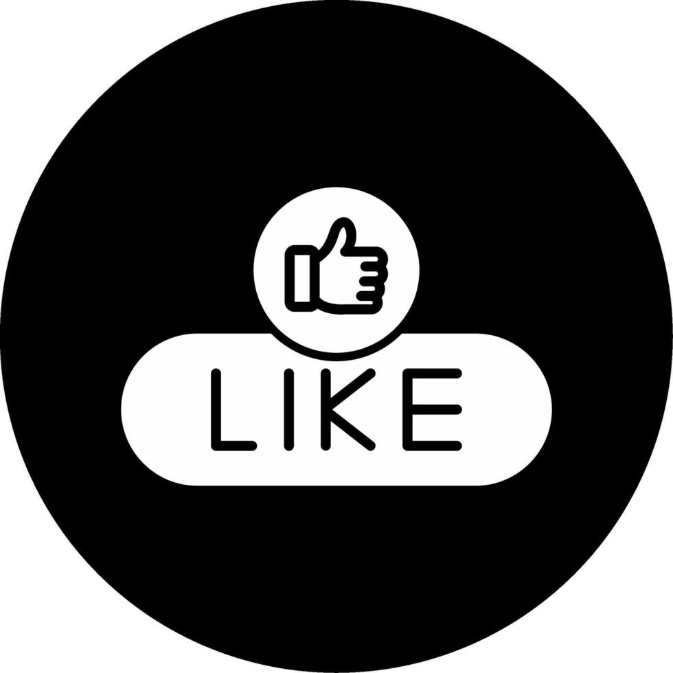 Like Content Button Glyph Circle Inverted vector