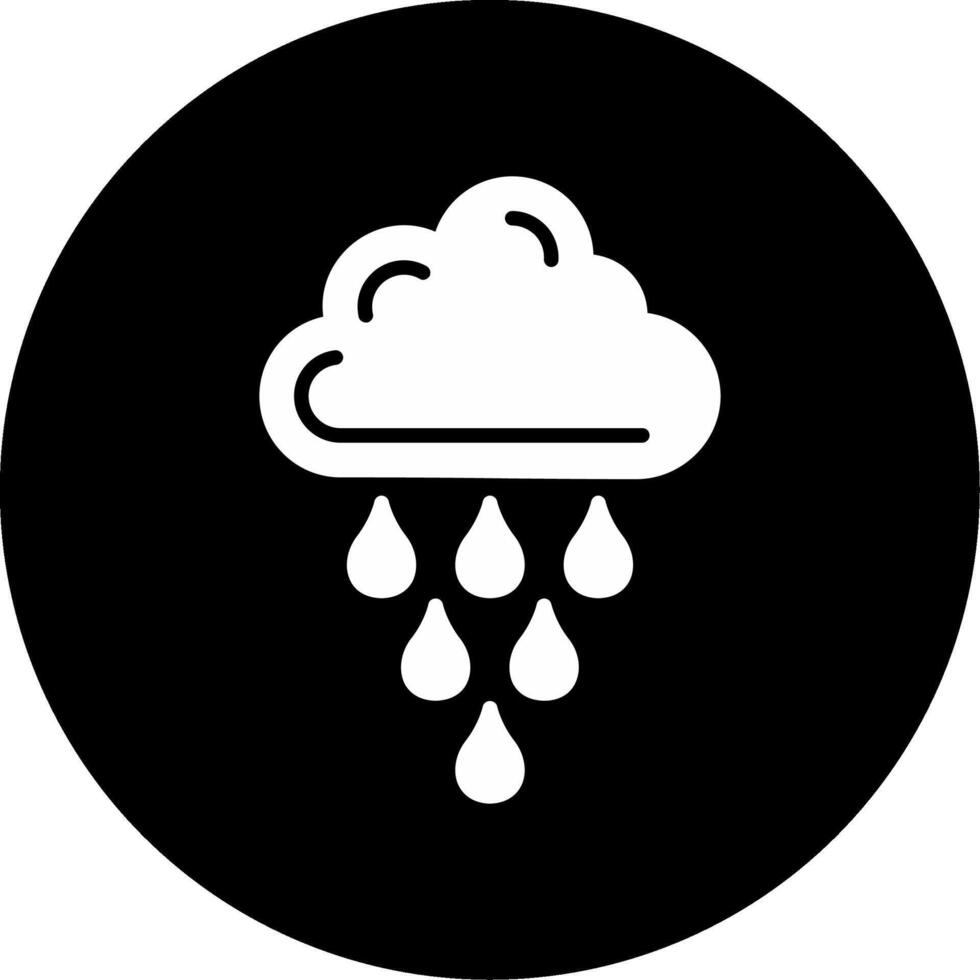 Seasonal Rain Weather Icon Glyph Circle Inverted vector
