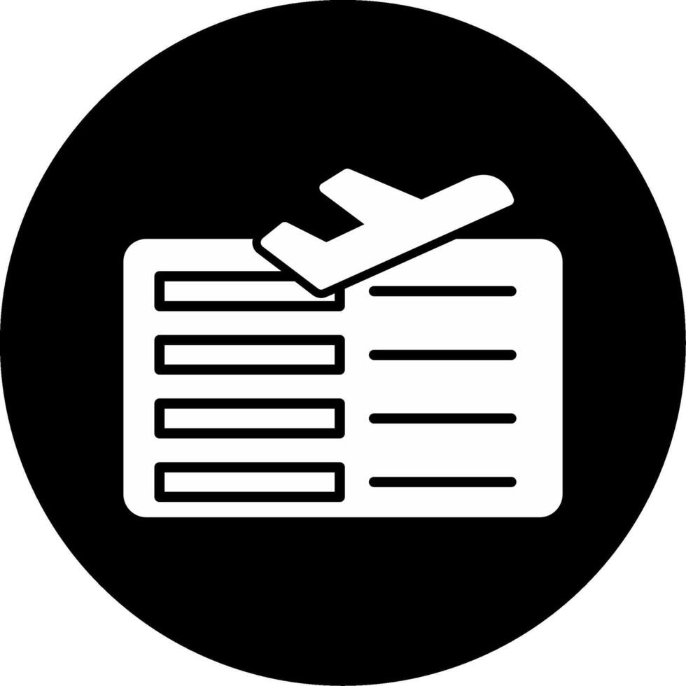 Digital Departure Information Board Glyph Circle Inverted vector