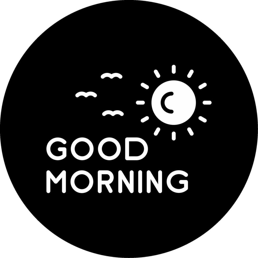 Bright Good Morning Note Glyph Circle Inverted vector
