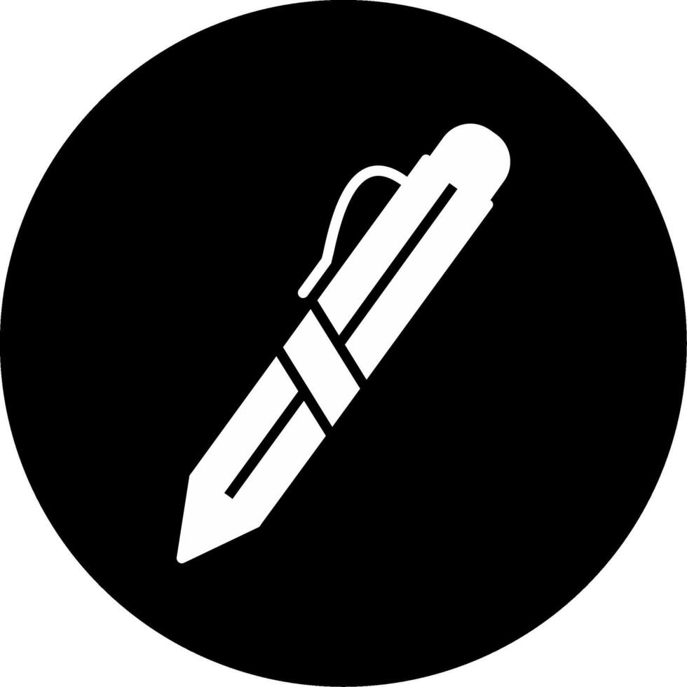 Ballpoint Writing Pen Glyph Circle Inverted vector