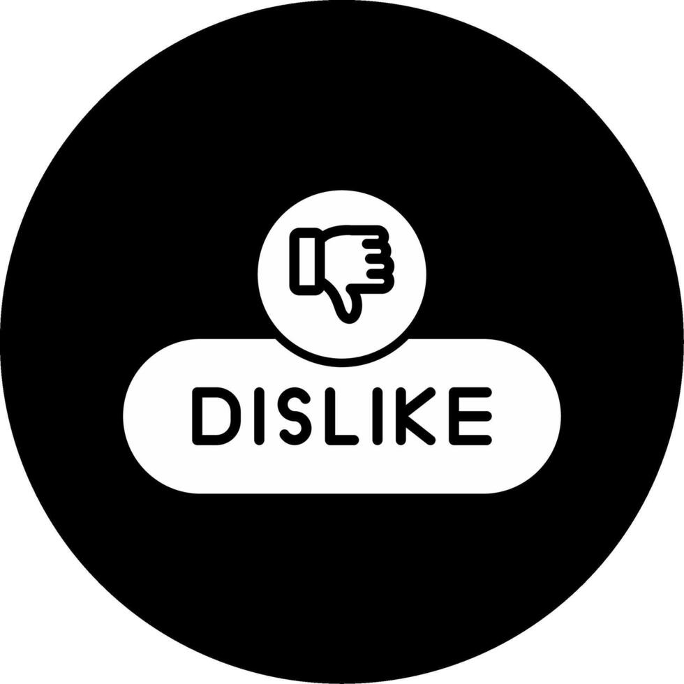 Dislike Reaction Button Glyph Circle Inverted vector