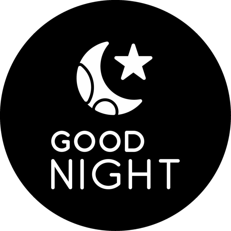 Sweet Good Night Message Glyph Circle Inverted vector